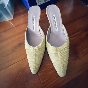 Manolo Blahnik suede kitten heel